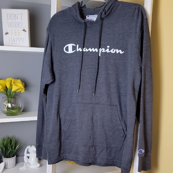 Champion Men's Gray Hoodie Sweater - Picture 5 of 5
